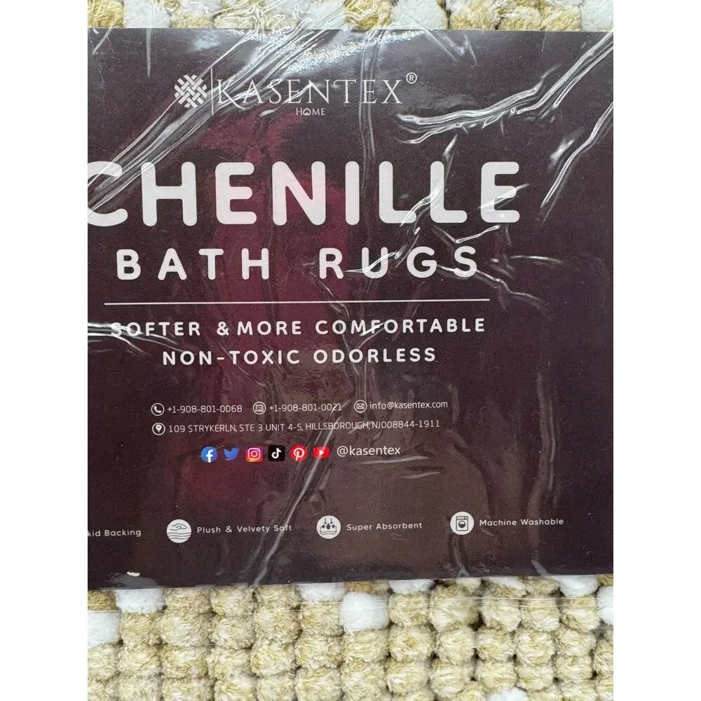 Kasentex Chenille Bath Rug Super Absorbent Non-Toxic Odorless Size 17